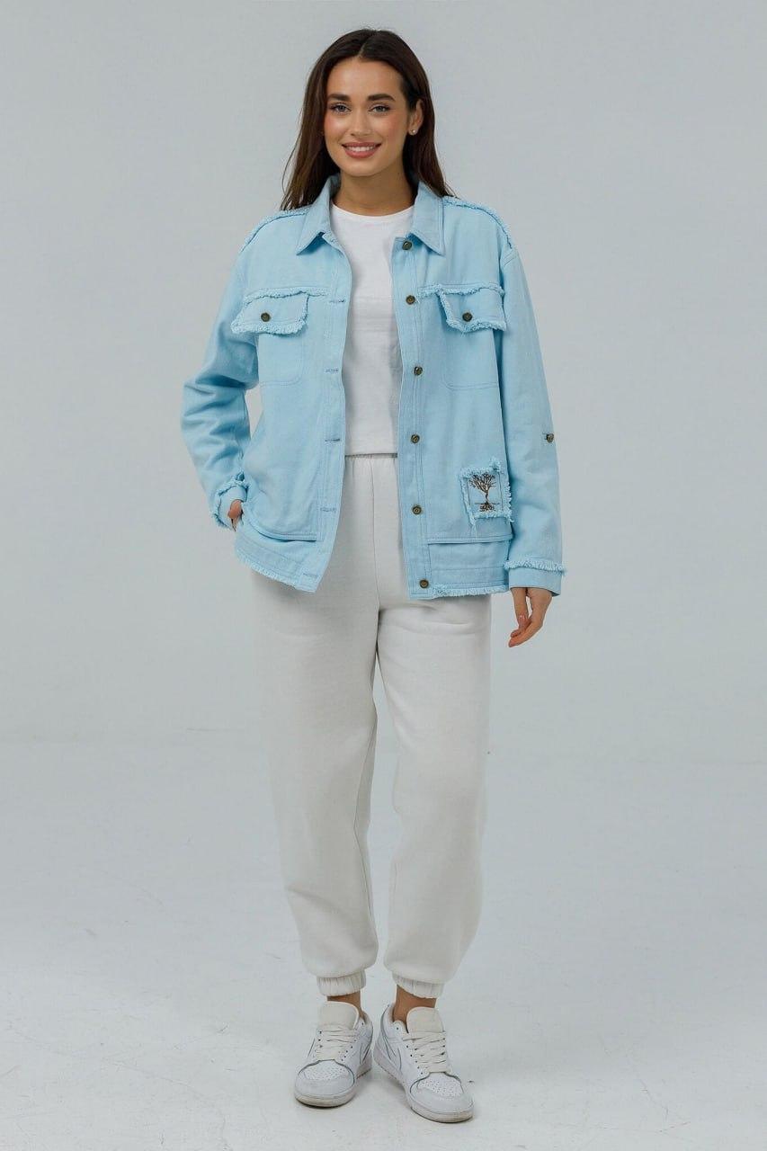 Куртка джинсовая женская 3XL Голубой (639b/3XL)