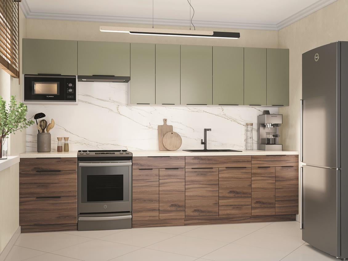 Кухня прямая Alise 300 см Дуб Ливорно/Оливка (000-000-3064)