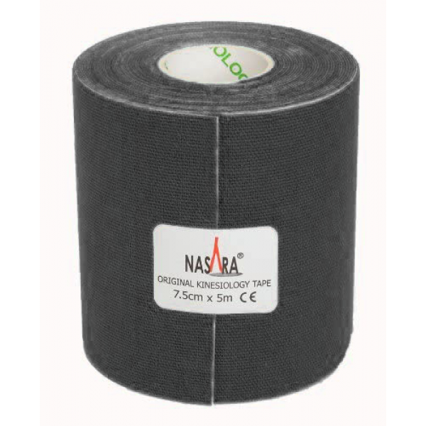 Кинезио тейп Nasara 7,5 см х 5 м Черный (NK-blk-75)