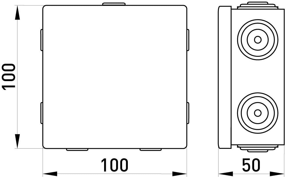Распределительная коробка E.NEXT e.db.pro.100.100.50u наружная 7 герметичных вводов IP55 ПВХ 100х100х50 мм (p016103) - фото 5