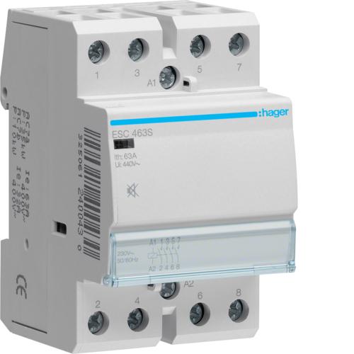Контактор бесшумный Hager ESC463S 63A 4НВ 230 В (000010957)