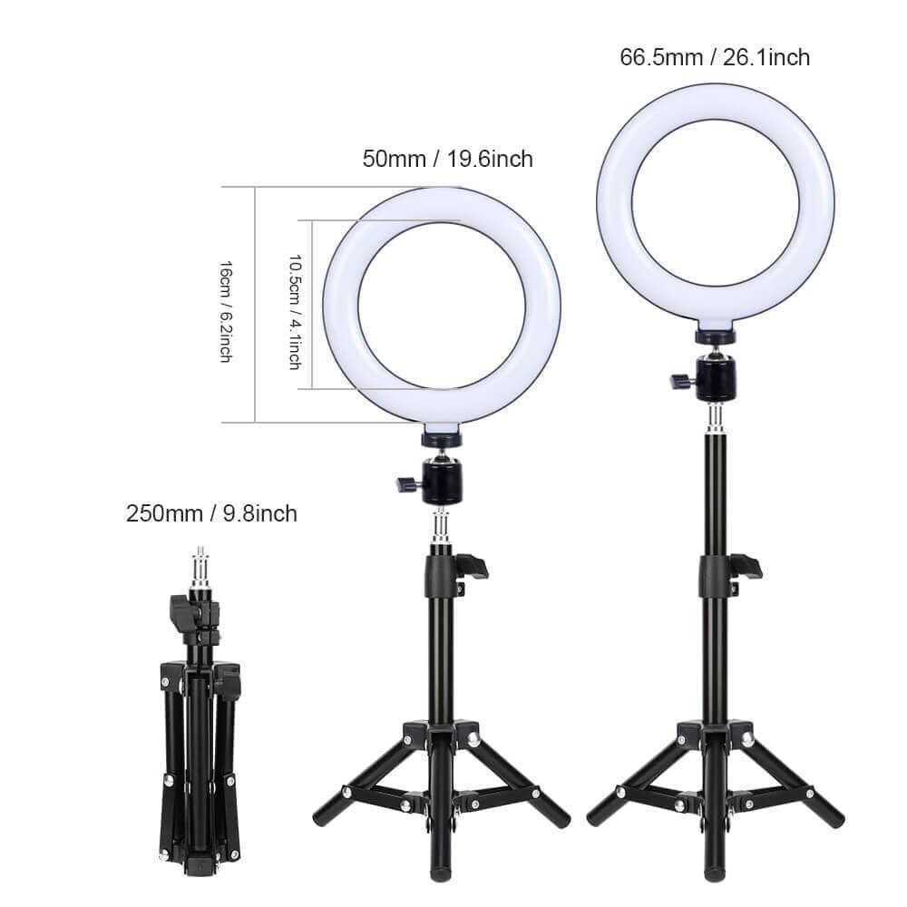 Кільцева LED лампа від повербанку NZY MY100 Kit1 6" з тримачем Чорний - фото 4