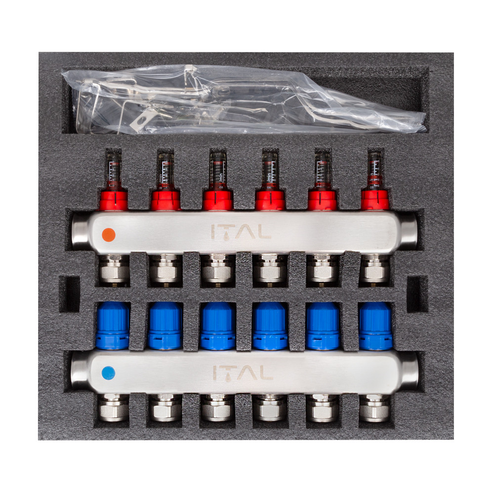 Колекторний блок з витратомірами ITAL HC1-06 3/4" Ek нержавіюча сталь (SQ-1047071) - фото 3