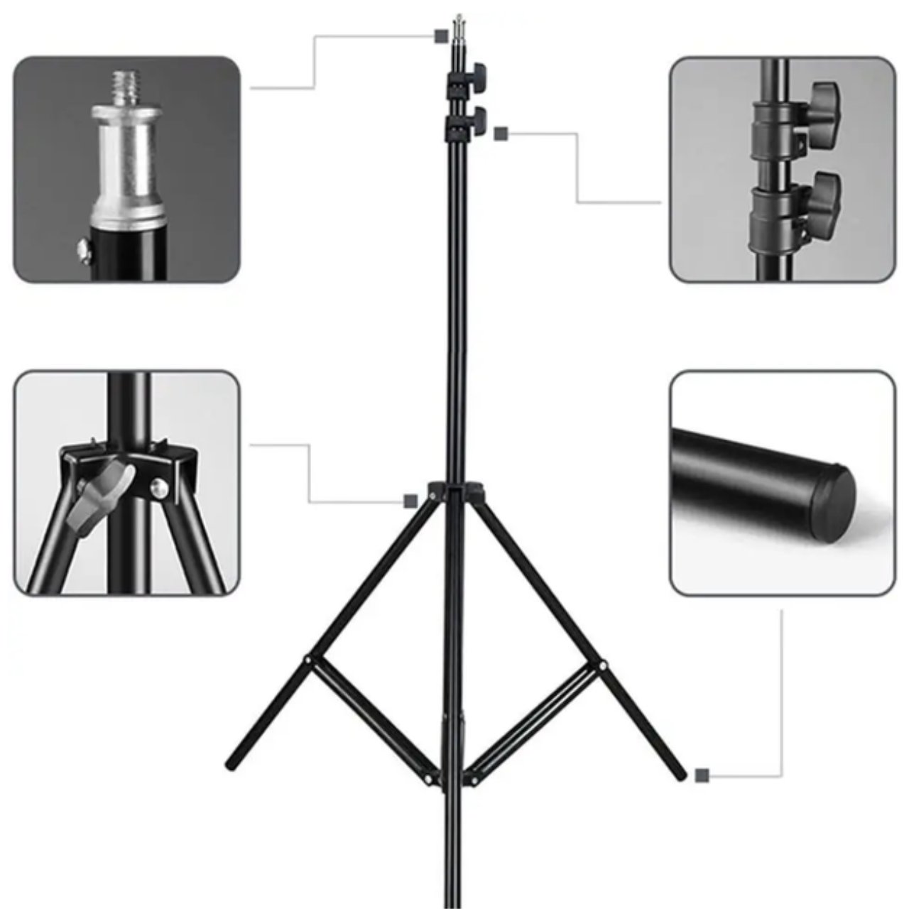 Штатив-тренога для кільцевої лампи/софтбоксу/відеосвіта 210 см з різьбленням 1/4" - фото 3 Штатив-тренога для кільцевої лампи/софтбоксу/відеосвіта 210 см з різьбленням 1/4" - фото 3