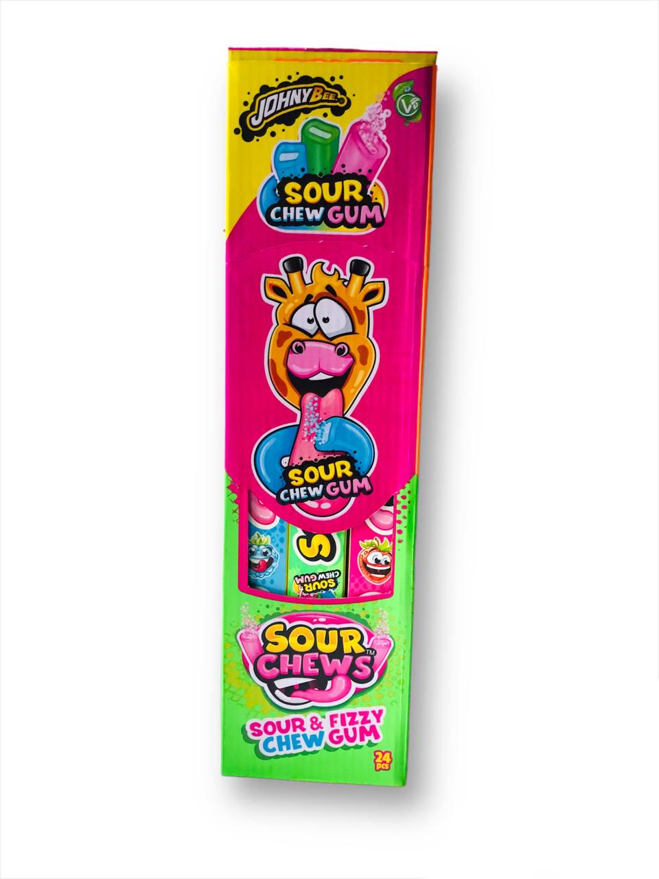 Жевательная резинка Johny Bee Sour Chews с шипящей кислой пудрой 24 шт. (00000004970)