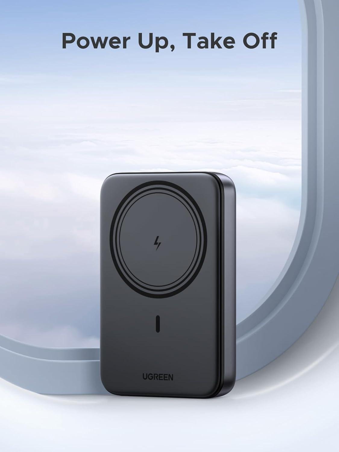 Аккумулятор наружный UGREEN магнитный PD для Magsafe 10000 mAh/20 W iPhone 17/16/15 Black (PB561) - фото 3 Аккумулятор наружный UGREEN магнитный PD для Magsafe 10000 mAh/20 W iPhone 17/16/15 Black (PB561) - фото 3