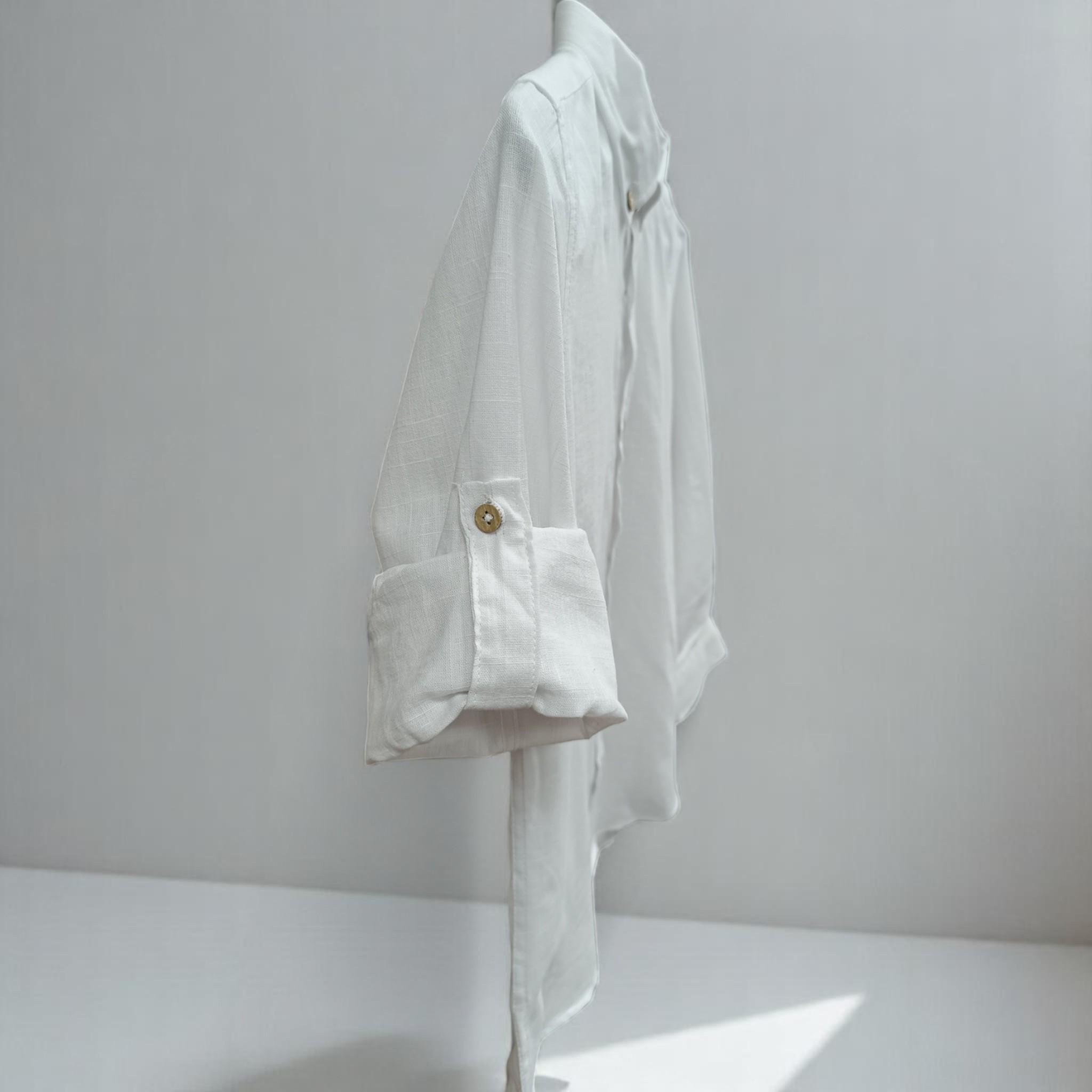 Сорочка для хлопчика Woorage 5402 лляна довгий рукав 134 см White (B_5402White/134) - фото 3