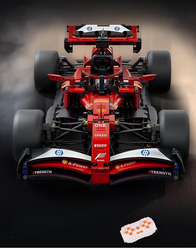 Конструктор на радиоуправлении 1:10 Ferrari SF-24 F1 Формула 1 гоночная машина с мотором и пультом 56 см Красный - фото 5