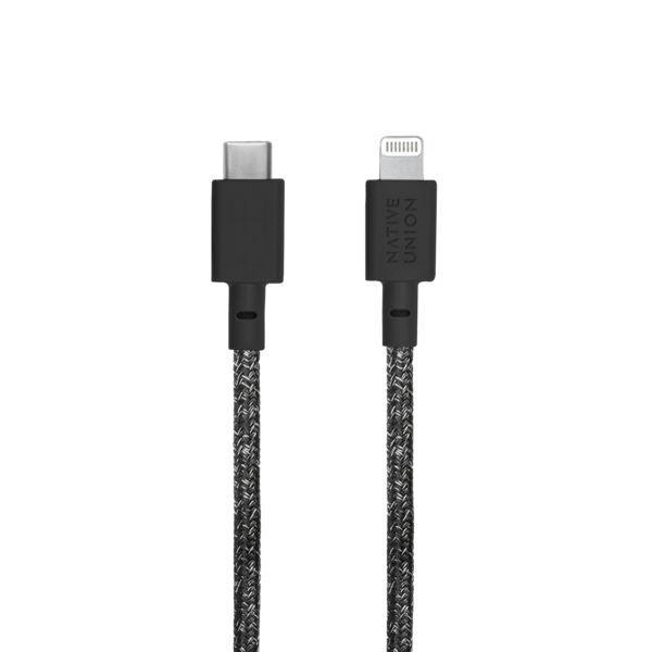 Кабель синхронизации Native Union Belt 3m Cable XL USB-C to Lightning, Cosmos Black (BELT-CL-CS-BK-3-NP) - фото 2 Кабель синхронизации Native Union Belt 3m Cable XL USB-C to Lightning, Cosmos Black (BELT-CL-CS-BK-3-NP) - фото 2