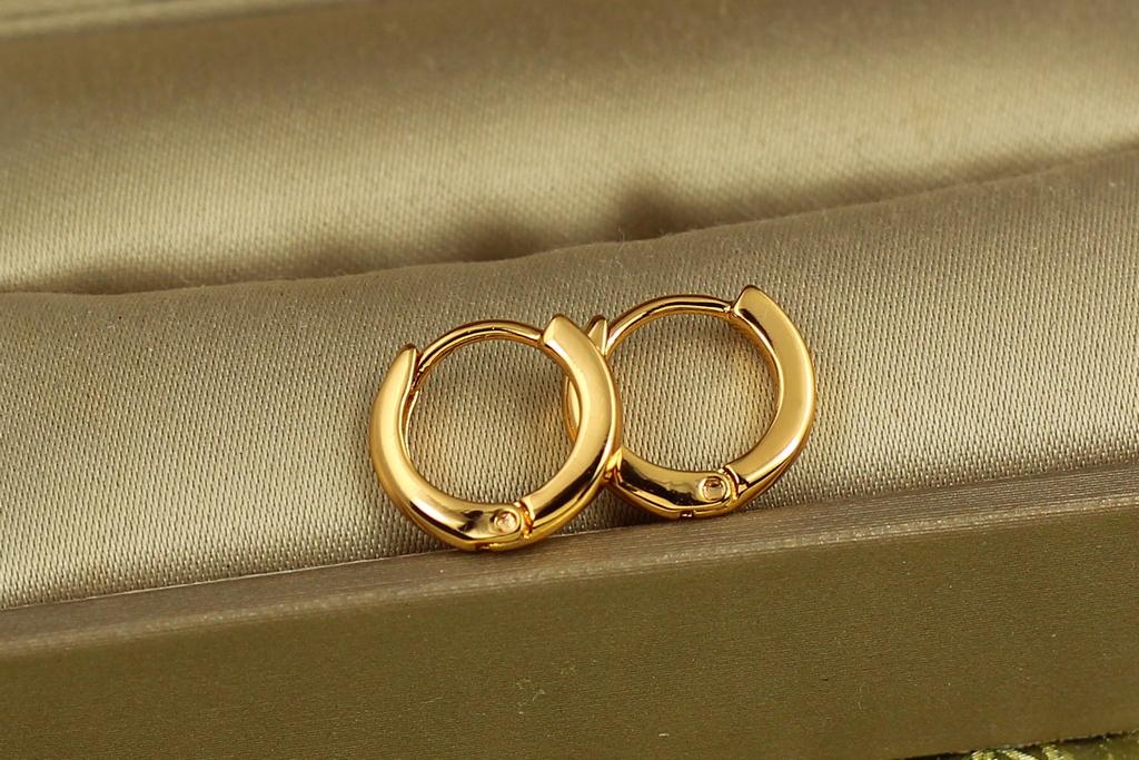 Сережки Xuping Jewelry колечки кріплення цяткою 1,1 см Золотистий (29669424)