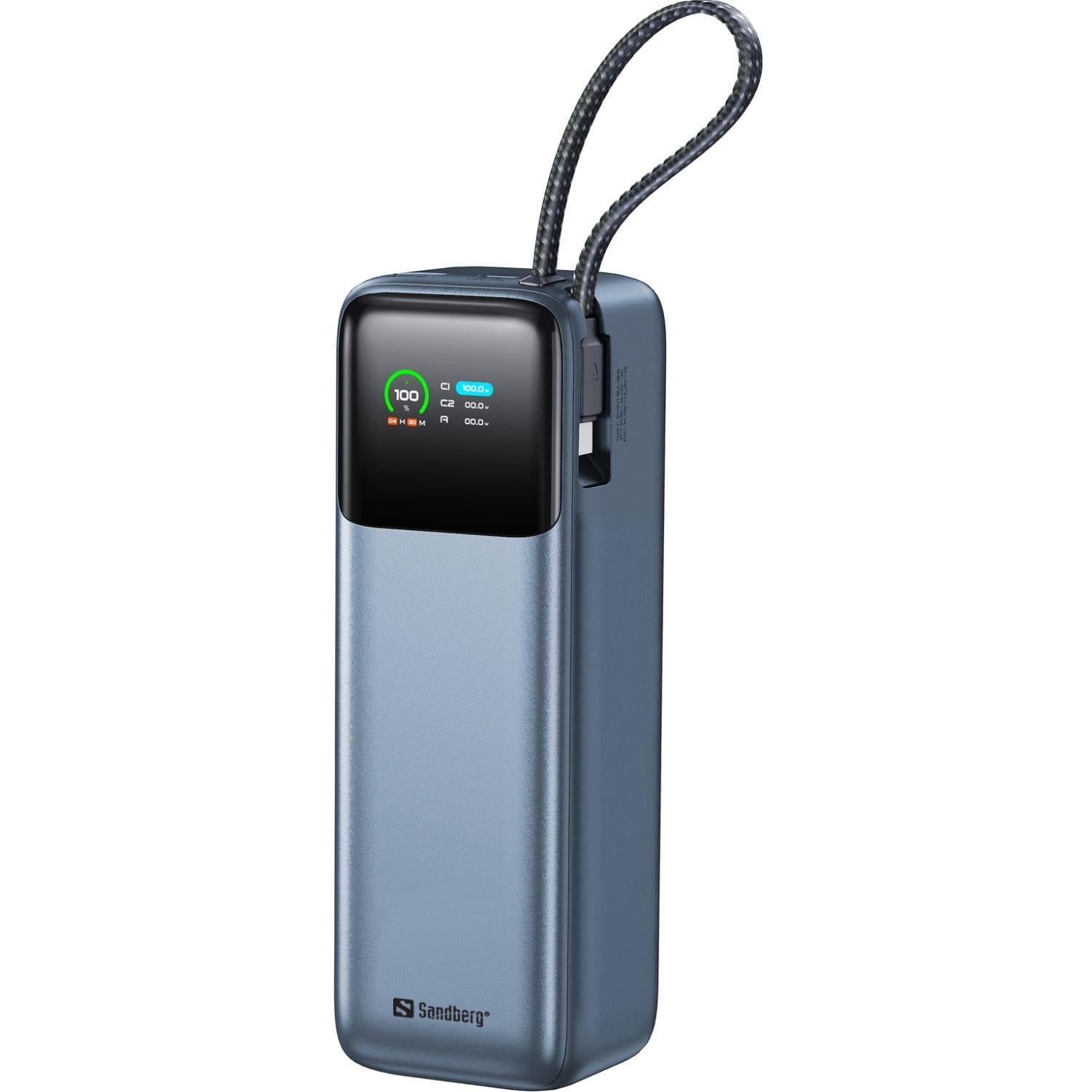 Повербанк Sandberg 27000 mAh 240W PD USB-A USB Type-C с кабелем USB Type-C 140W (655501)