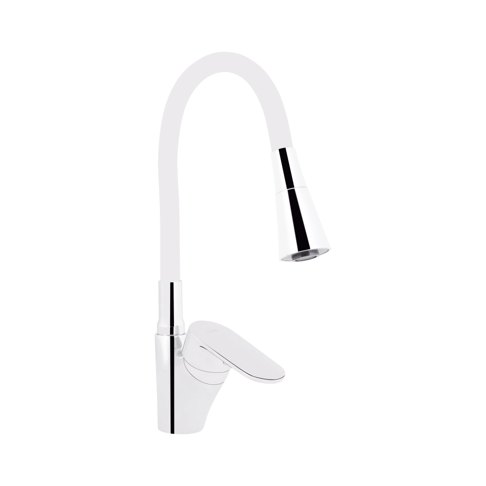 Смеситель для кухни Lidz Tani 007F3 k40 с гибким изливом Хром/Белый (SD00046530)