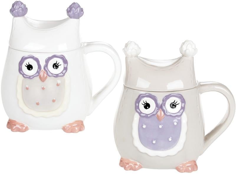 Чашка з керамічною кришкою Owl Family 400 мл