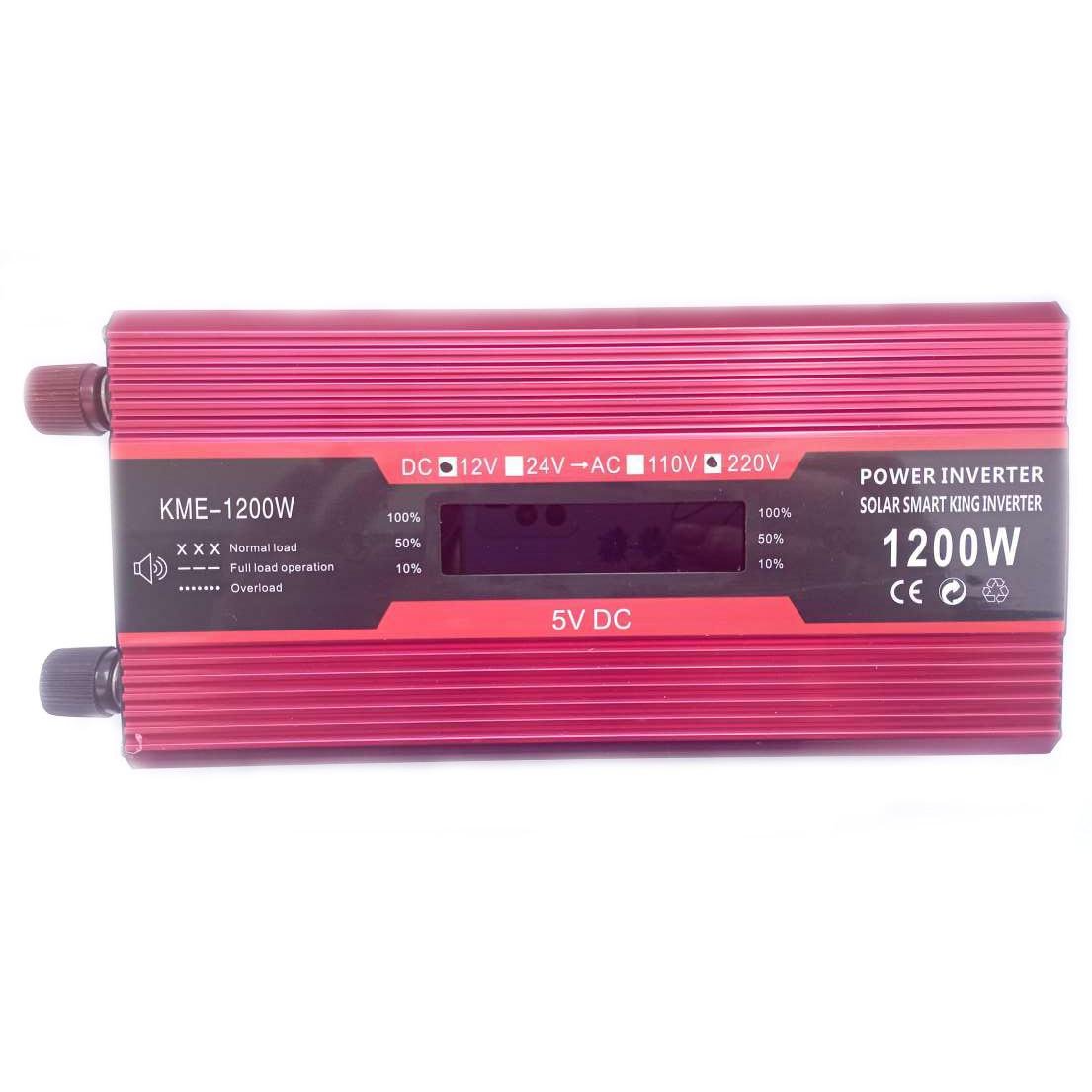 Автомобильный инвертор Solar Smart King Power Inverter 012 c 12V на 220V 1200W модифицированная синусоида Red (11033) - фото 1