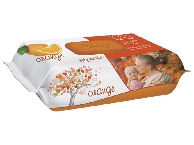 Вологі серветки дитячі Sleepy Orange 120 шт.