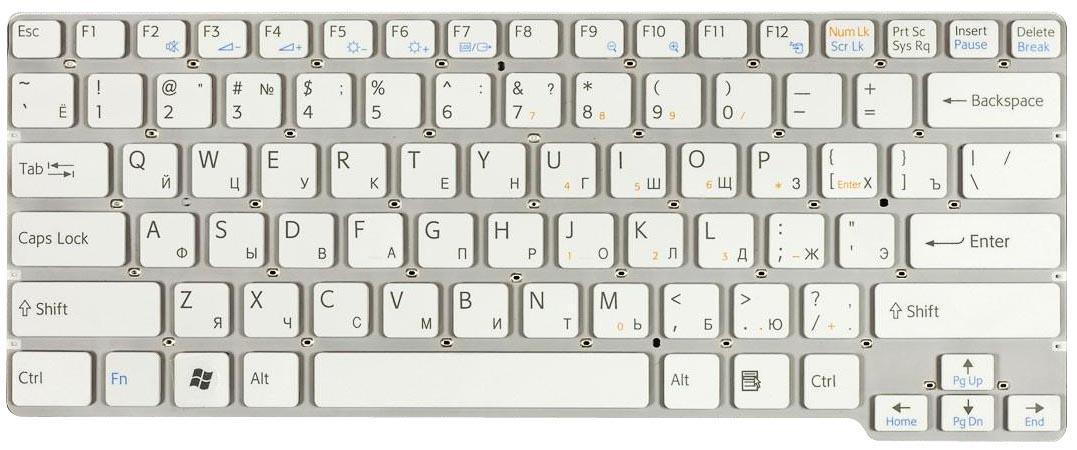 Клавиатура для ноутбука Sony Vaio VPC-CW White
