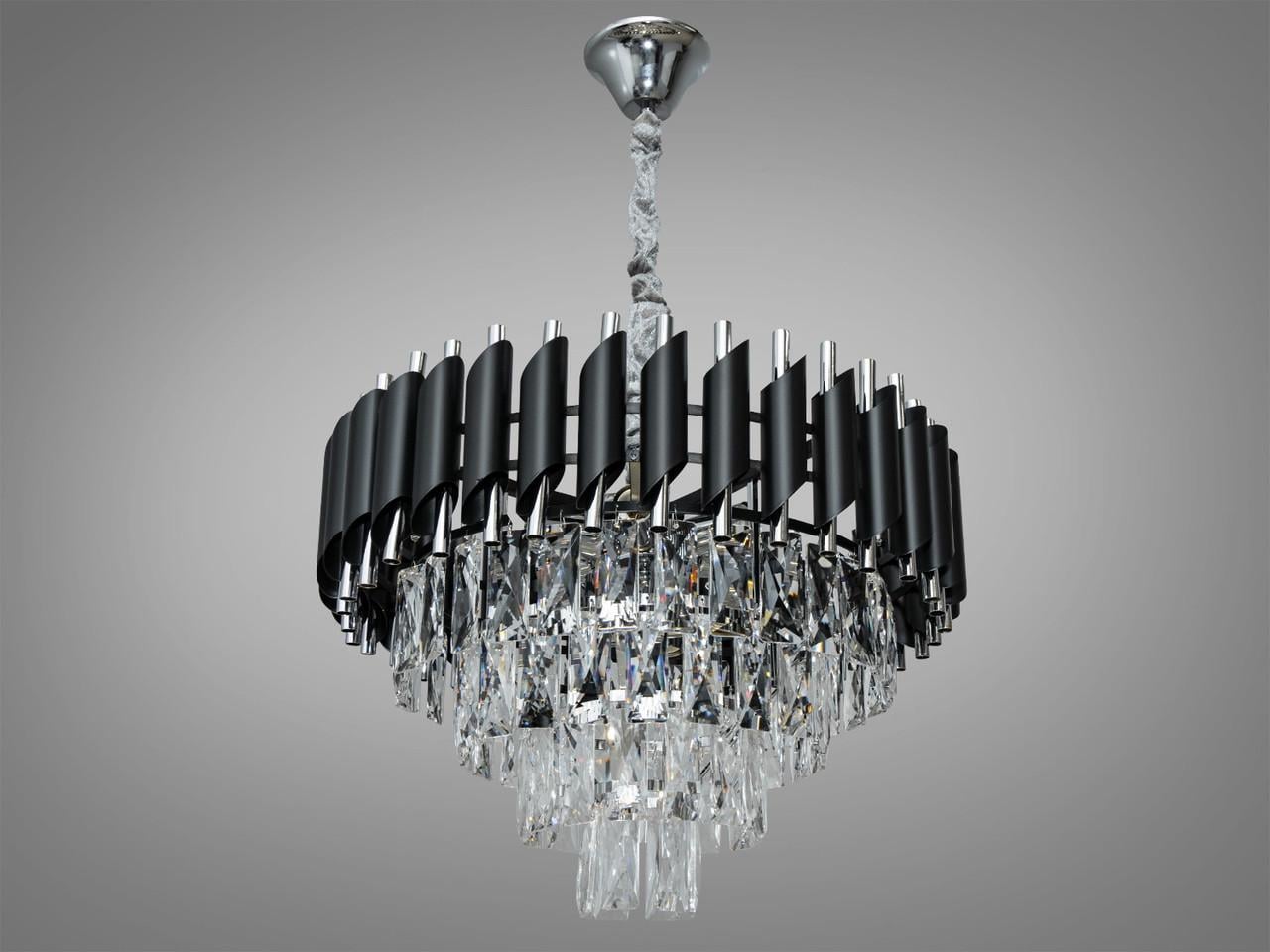 Люстра кришталева 9001-500BK+CH Чорний/Хром Люстра кришталева 9001-500BK+CH Чорний/Хром