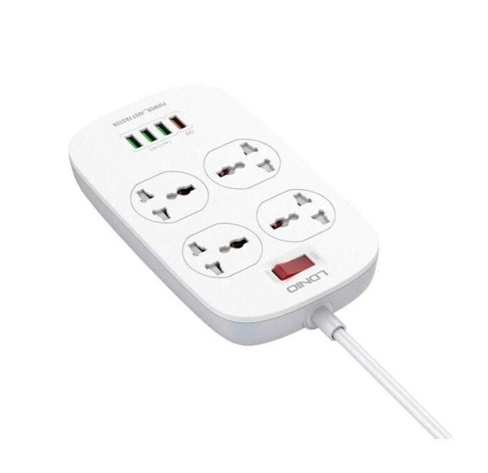 Удлинитель Ldnio SC4407 на 4 розетки 4 USB 2 м White (119584) - фото 2