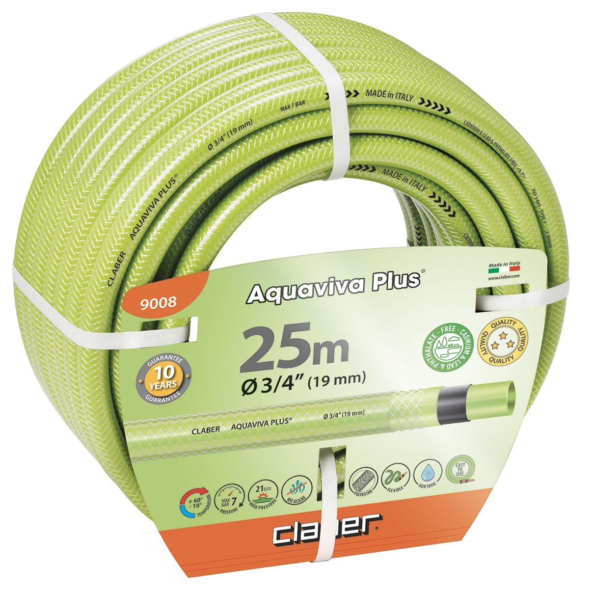 Шланг садовый для полива Claber Aquaviva Plus 9008 25 м 3/4" 5 слоев