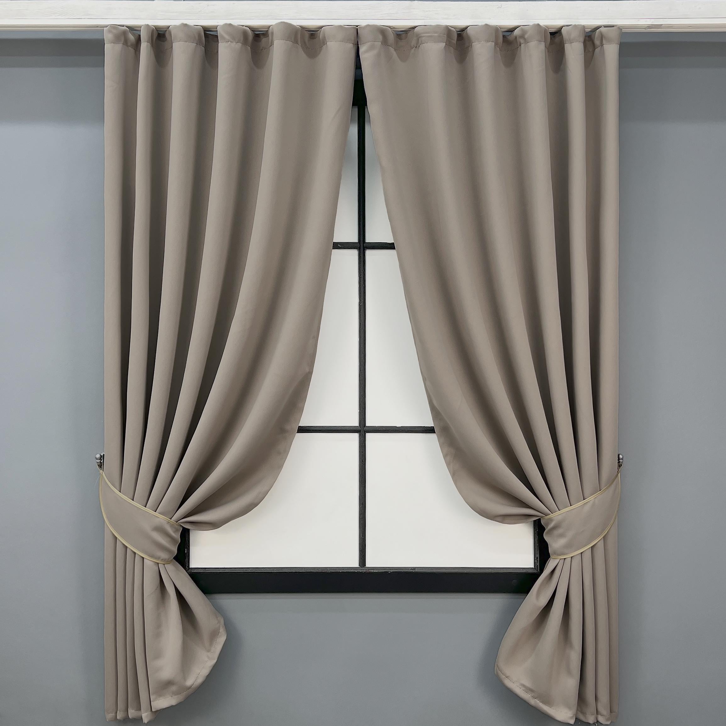 Комплект коротких штор VR-Textil Bagema Rvs №1896ш 140х170 см 2 шт. Серо-бежевый (35-0444)
