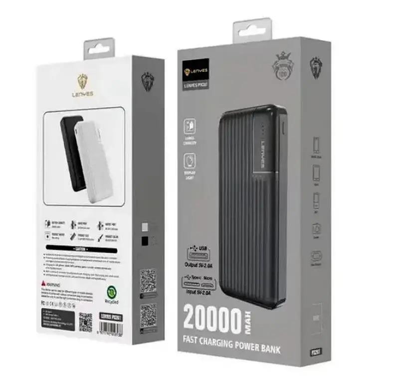 Акумулятор зовнішній Power bank LenyesPX161 10000 Mah 2 USB Чорний - фото 2