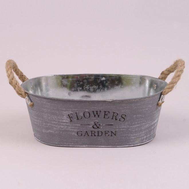 Кашпо металлическое овальное Flora Flowers & Garden 38870 (DR013552)