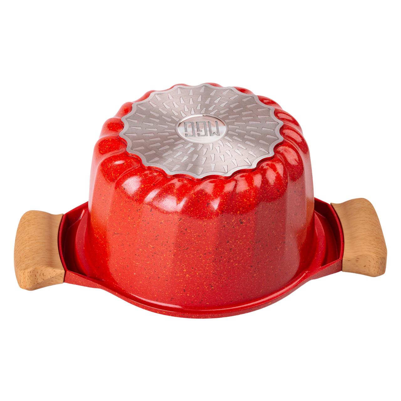 Набор посуды MGC кастрюли 3 шт./лопатка/половник Красный - фото 3 Набор посуды MGC кастрюли 3 шт./лопатка/половник Красный - фото 3