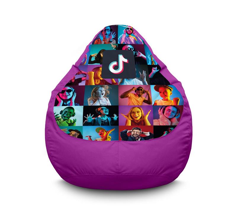 Крісло мішок iPuff Tik Tok Happy People Оксфорд XL 80x110 см Бузковий Крісло мішок iPuff Tik Tok Happy People Оксфорд XL 80x110 см Бузковий