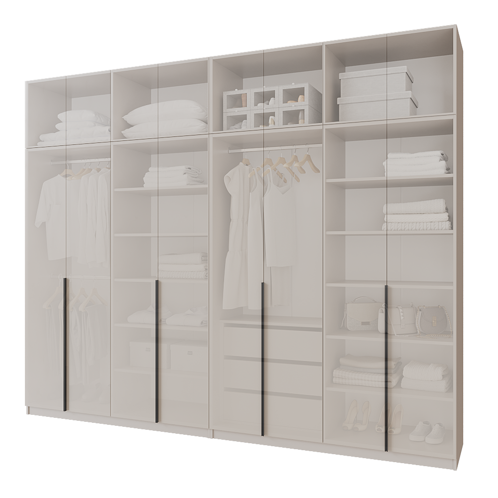 Шкаф распашной с тумбой и антресолью Меблітренд Чиназес Чита-3200.4 3200х500х2450 мм Кашемир (27674910) - фото 3 Шкаф распашной с тумбой и антресолью Меблітренд Чиназес Чита-3200.4 3200х500х2450 мм Кашемир (27674910) - фото 3