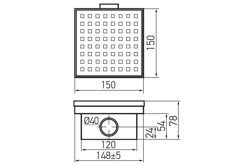 Трап душовий KOER FD02-S150 з неіржавкої сталі SUS304 150x150 мм (AC0683) - фото 3 Трап душовий KOER FD02-S150 з неіржавкої сталі SUS304 150x150 мм (AC0683) - фото 3