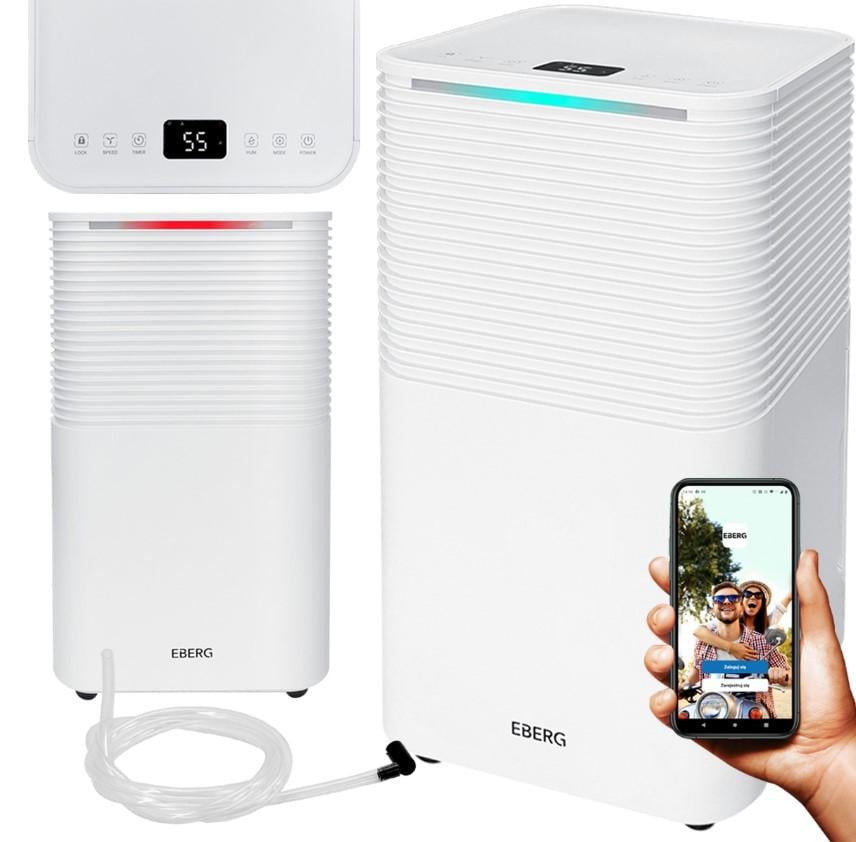 Осушитель воздуха EBERG RICO 12л/24 г/WiFi /таймер/гигростат - фото 2 Осушитель воздуха EBERG RICO 12л/24 г/WiFi /таймер/гигростат - фото 2