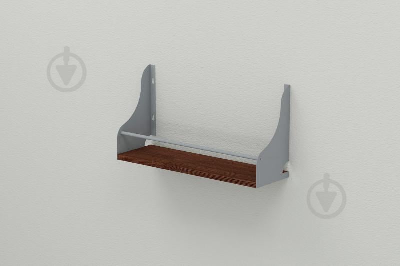 Полка настенная Ferrum-decor Изи 260x500x150 металл Серый ДСП Венге 16 мм (IZI0017)