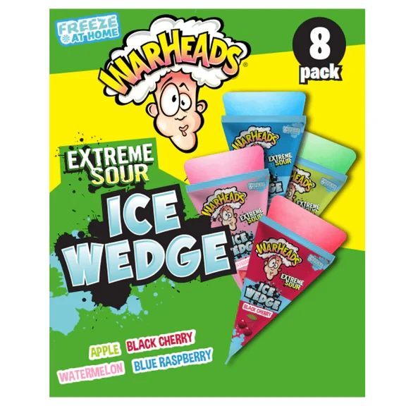 Рулетки кислі крижані кубики Warheads Extreme Sour Ice Wedge зі смаками вишні/малини/кавуна/яблука 8 шт. 496 мл (2299666949)