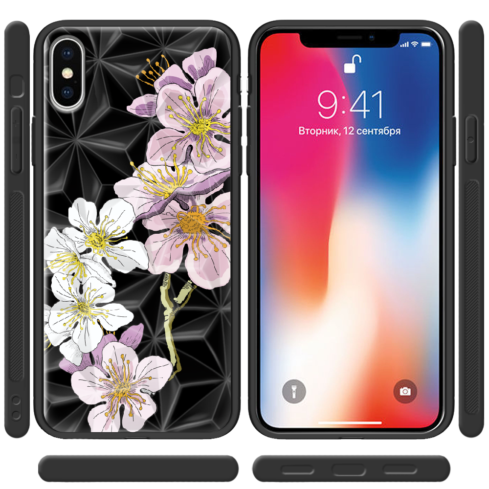 Чохол Boxface iPhone X Cherry Blossom Чорний силікон із призмою(32139-cc4-37857) - фото 2