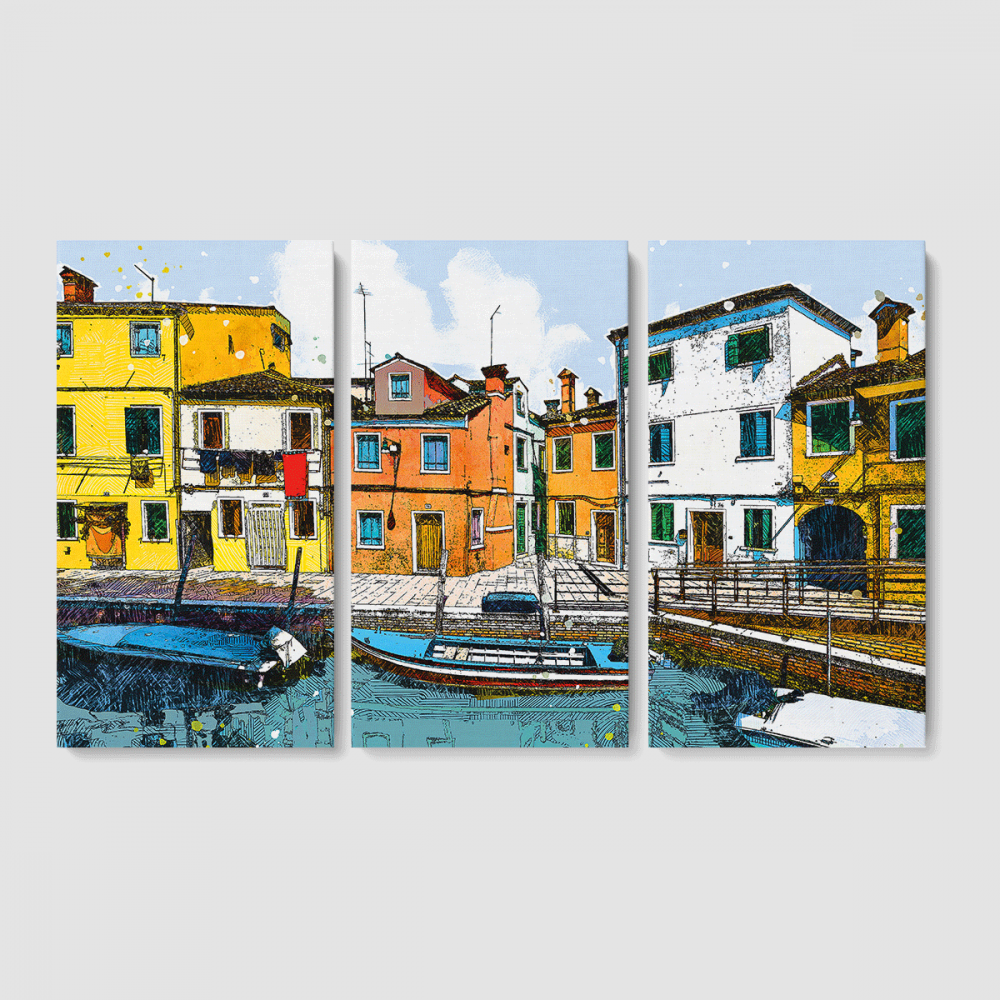 Модульная картина из трех частей Malevich Store Венеция 126x80 см (MK311614)