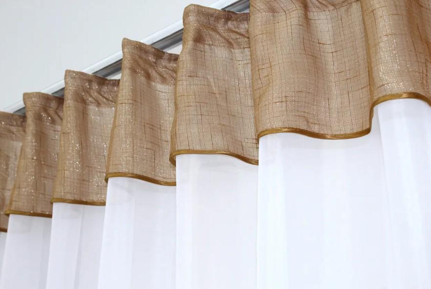 Занавеска на кухню с ламбрекеном 270х170 см Коричневый/Белый (00к 59-664) - фото 4 Занавеска на кухню с ламбрекеном 270х170 см Коричневый/Белый (00к 59-664) - фото 4