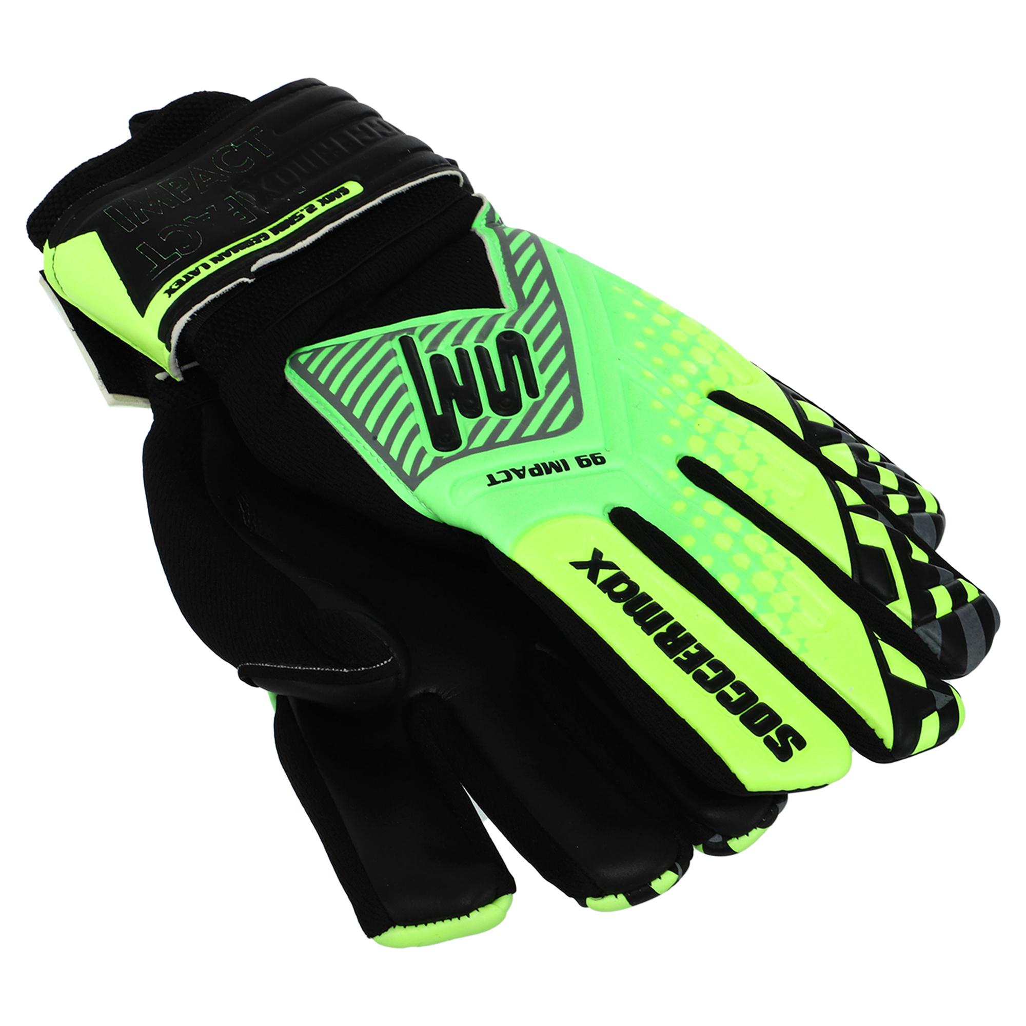 Вратарские перчатки SOCCERMAX GK-4317 р. 10 Салатово-лимонный - фото 2