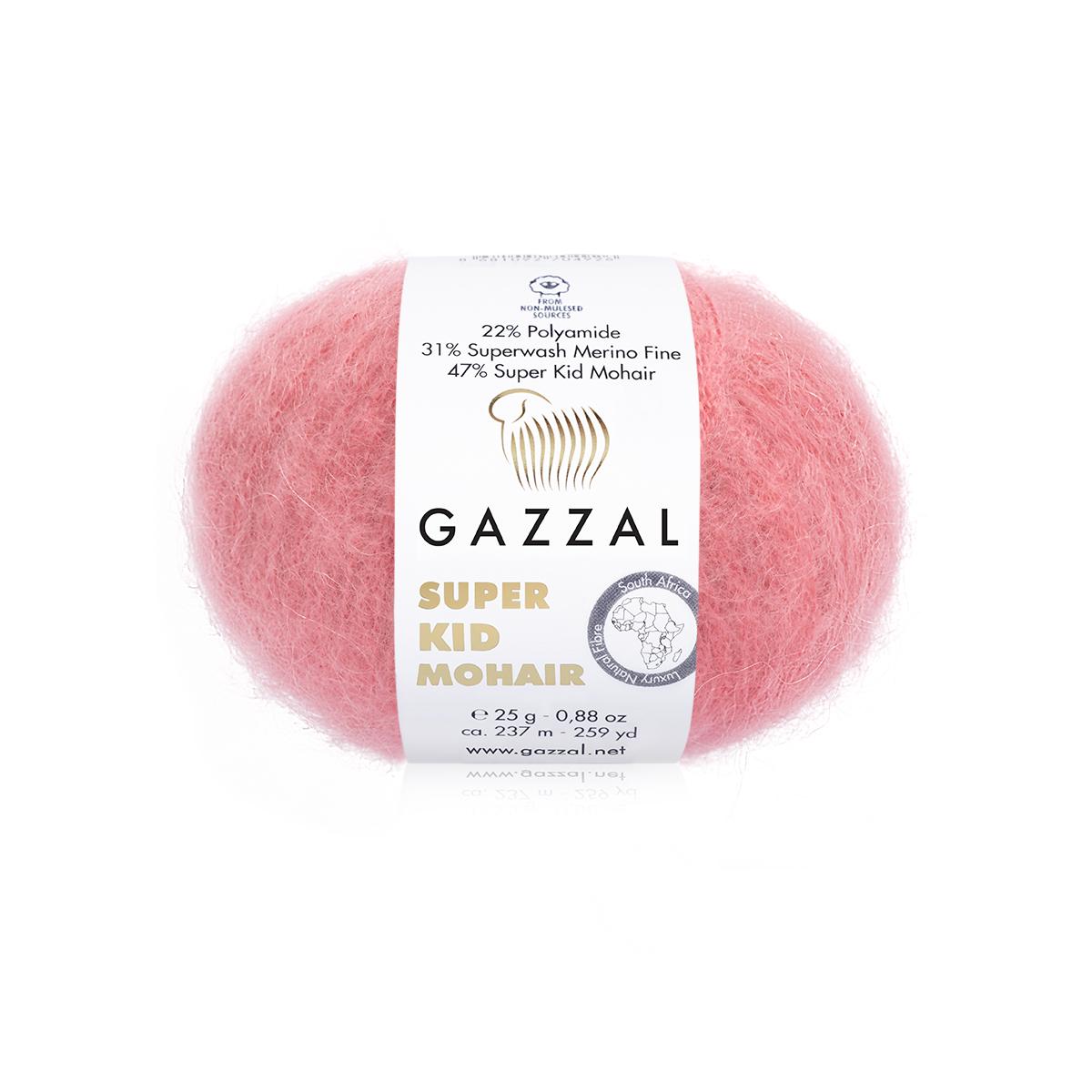 Пряжа Gazzal Super Kid Mohair 64430 роза (3932)