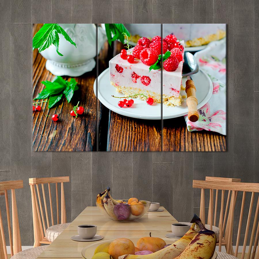 Настенний декор Нежный чизкейк с малиной 78x48 см (A373-3)