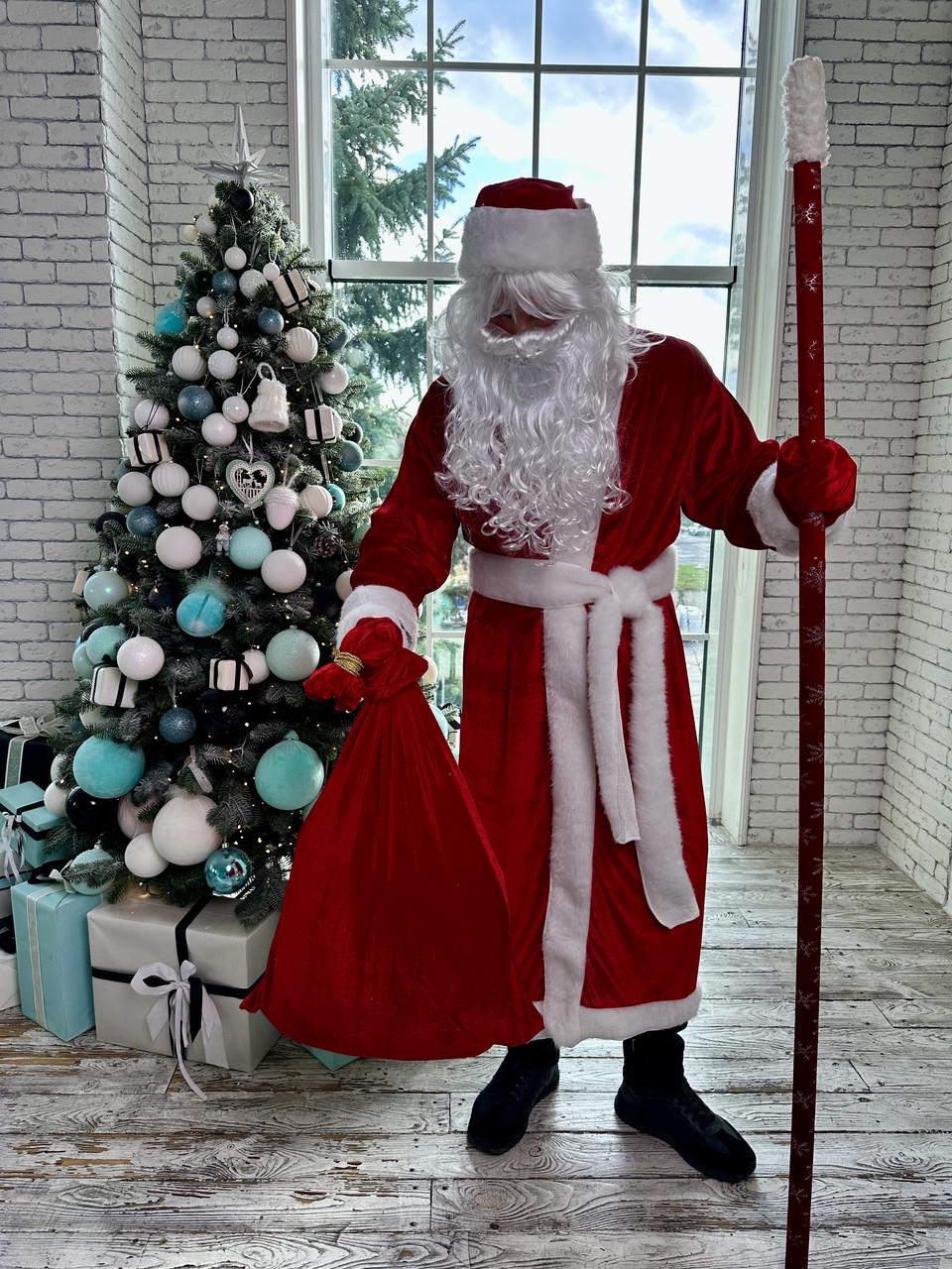 Костюм Санта-Клауса велюровый (санта2) - фото 2 Костюм Санта-Клауса велюровый (санта2) - фото 2