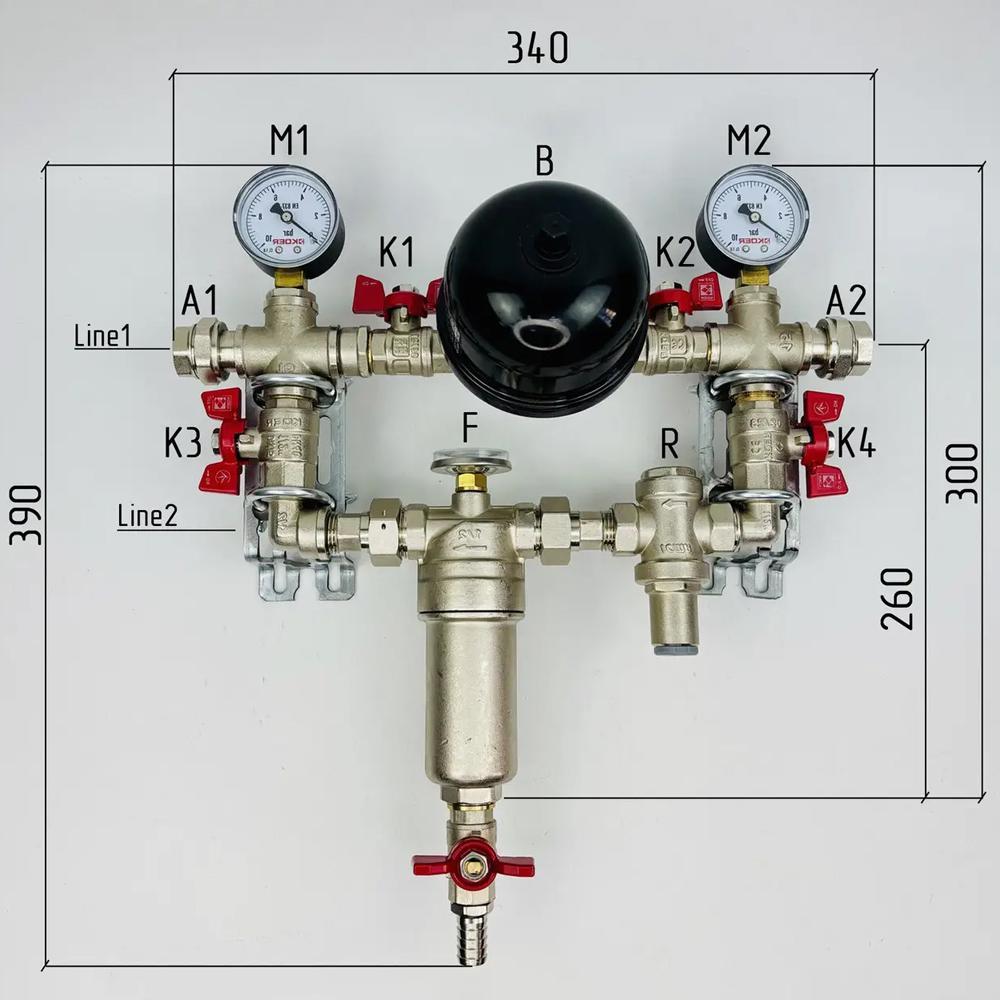 Комплект подключения горячей воды Kvant Laboratory SET10 Boiler Series 1/2" (SET010) - фото 3