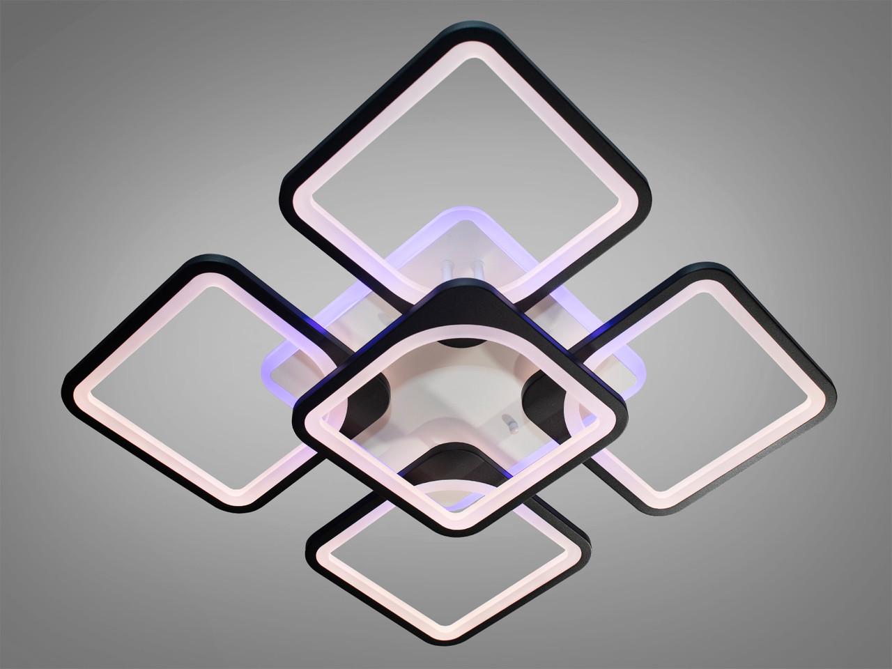 Люстра LED у вітальню з пультом та підсвічуванням 8060-4+1BK-LS 150W на 21 м2 Чорний (1436485311) - фото 2 Люстра LED у вітальню з пультом та підсвічуванням 8060-4+1BK-LS 150W на 21 м2 Чорний (1436485311) - фото 2