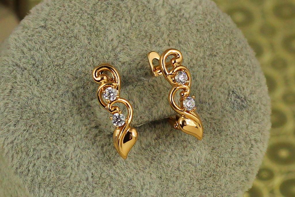 Серьги Xuping Jewelry Пассифлора 1,8 см Золотистый (2496220808)