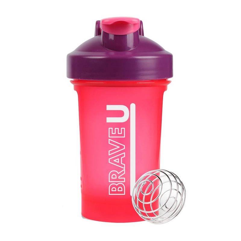 Шейкер для протеина и спортивного питания Brave U Shaker With Metal Ball 400 мл Красный