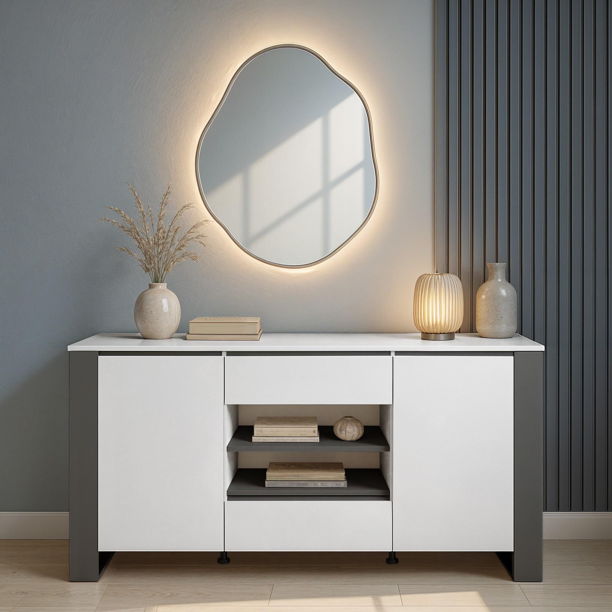 Комод Orion 1600х400х800 мм Белый/Антрацит