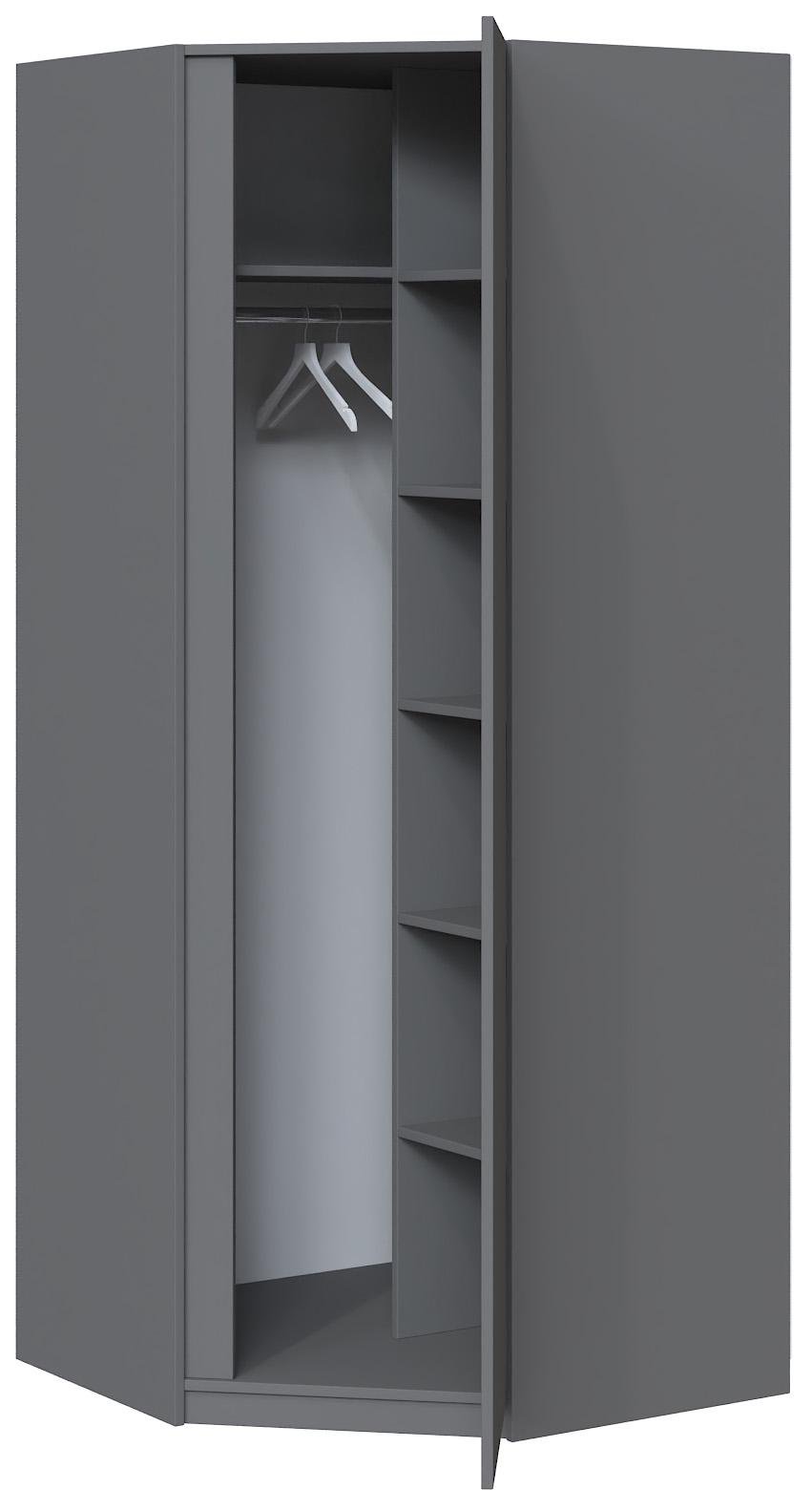 Шафа кутова з дзеркалом Майстер Форм Брайт 850х520х2000 мм Антрацитовий (32165) - фото 2 Шафа кутова з дзеркалом Майстер Форм Брайт 850х520х2000 мм Антрацитовий (32165) - фото 2