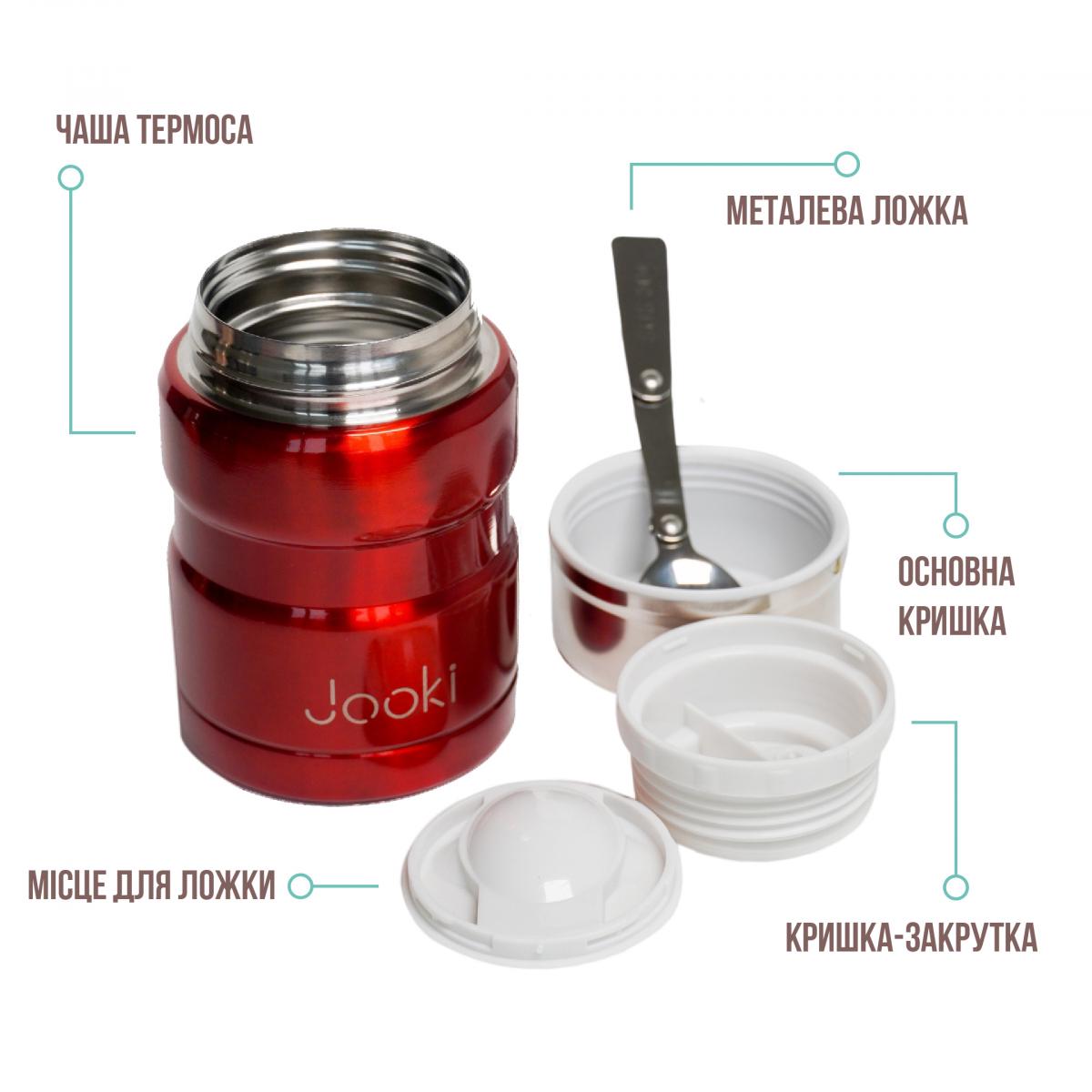 Термос для еды CUP металлический с металлической ложкой 500 мл Красный (25786758) - фото 2 Термос для еды CUP металлический с металлической ложкой 500 мл Красный (25786758) - фото 2