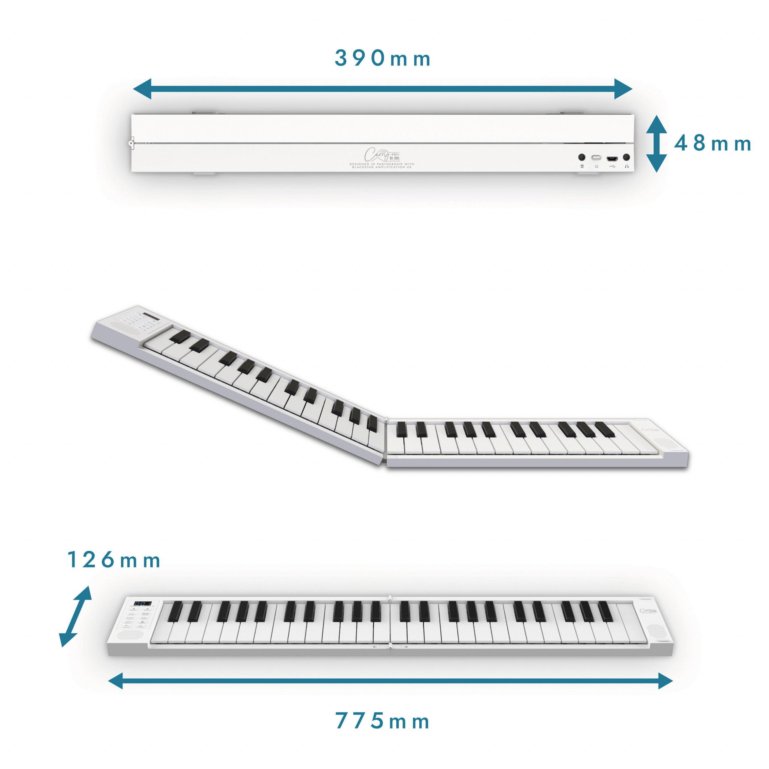 Синтезатор CarryOn Folding Piano раскладной Touch 49 клавиш White (128042) - фото 2