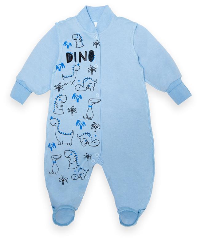 Комбінезон дитячий бавовняний для хлопчика Gabbi КВ-22-2-20 Dino 62 см Блакитний (13302)