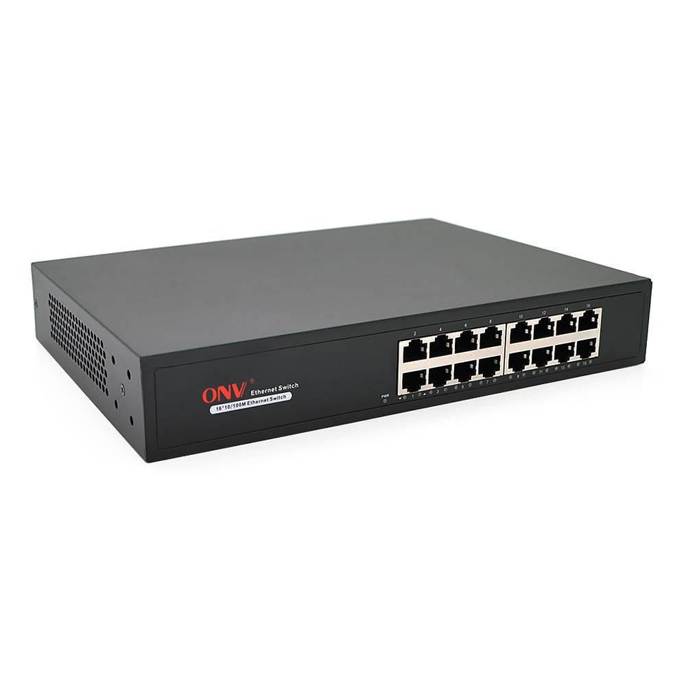 Комутатор Ethernet ONV-H1016 у металевому корпусі 16х100Мб портів 270х181х44 мм (32800)